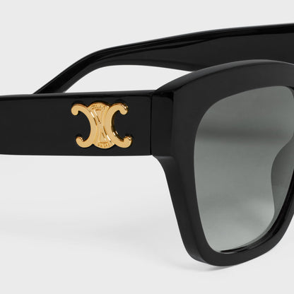 Triomphe 09 Sonnenbrille aus schwarzem Acetat für Damen