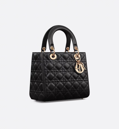 Mittelgroße Tasche Lady Dior Schwarz