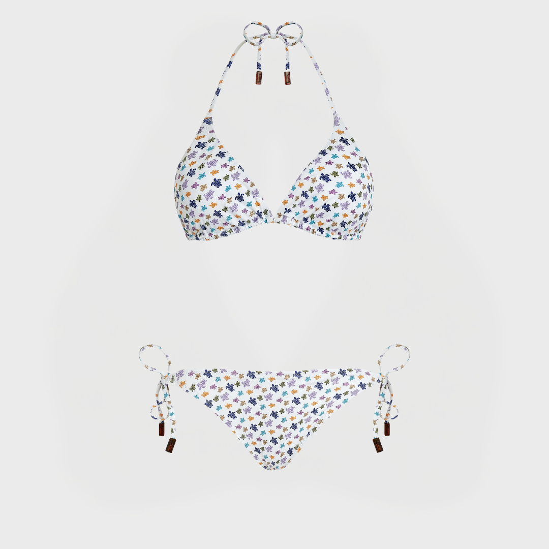 Damen-Triangel-Bikini-Set Micro Ronde des Tortues Weiß
