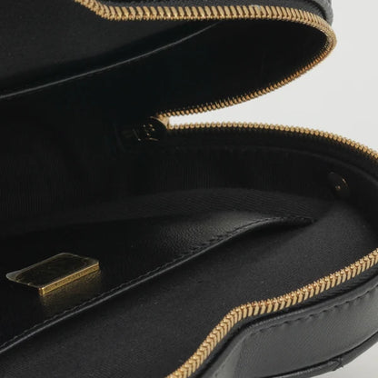Große Heart Tasche aus schwarzem Lammleder