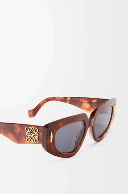 Butterfly Screen Sonnenbrille Klein Geflammtes Havana