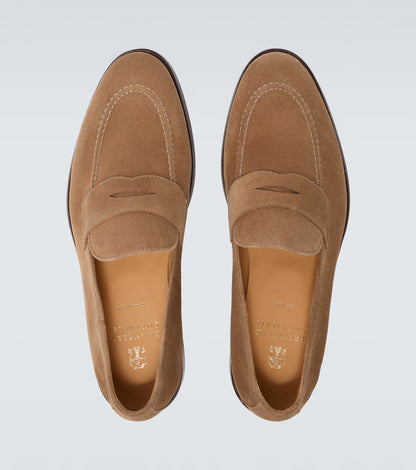 Loafer aus Wildleder Beige
