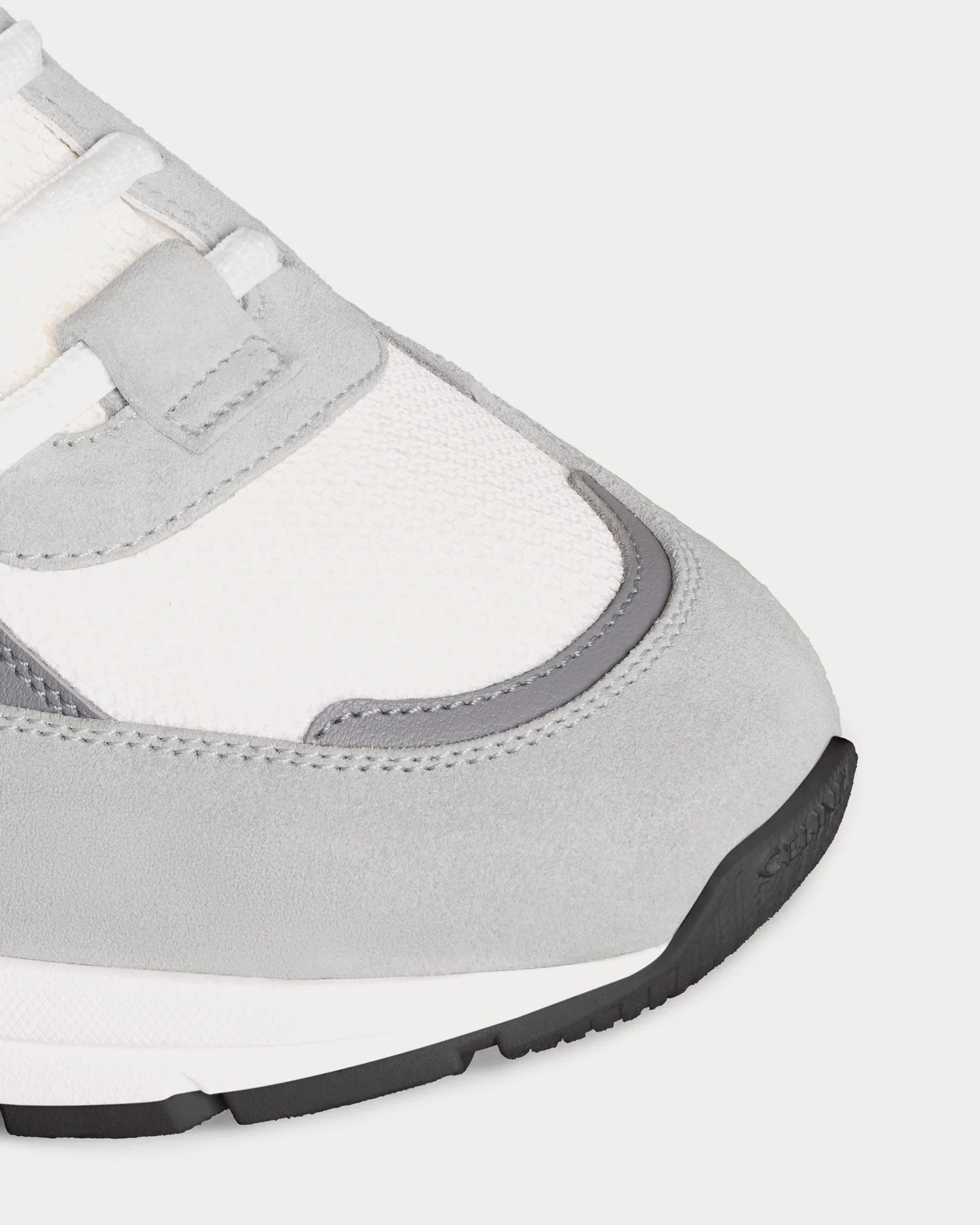 CR-03 Runner Low-Top-Sneakers aus Mesh, Veloursleder und Kalbsleder in Grau