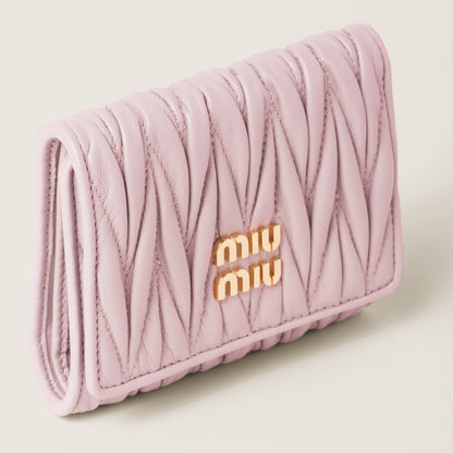 Small wallet made of pink nappa leather