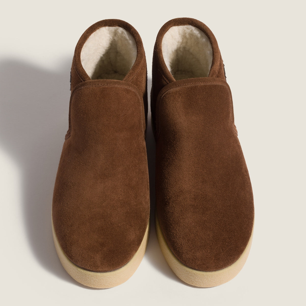 Suede and lambskin ankle boots in cocoa