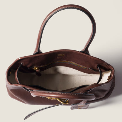 Aventure medium bag made of nappa leather with a burl wood look