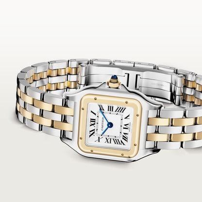 Panthère Uhr kleines Modell aus Silber/Gold