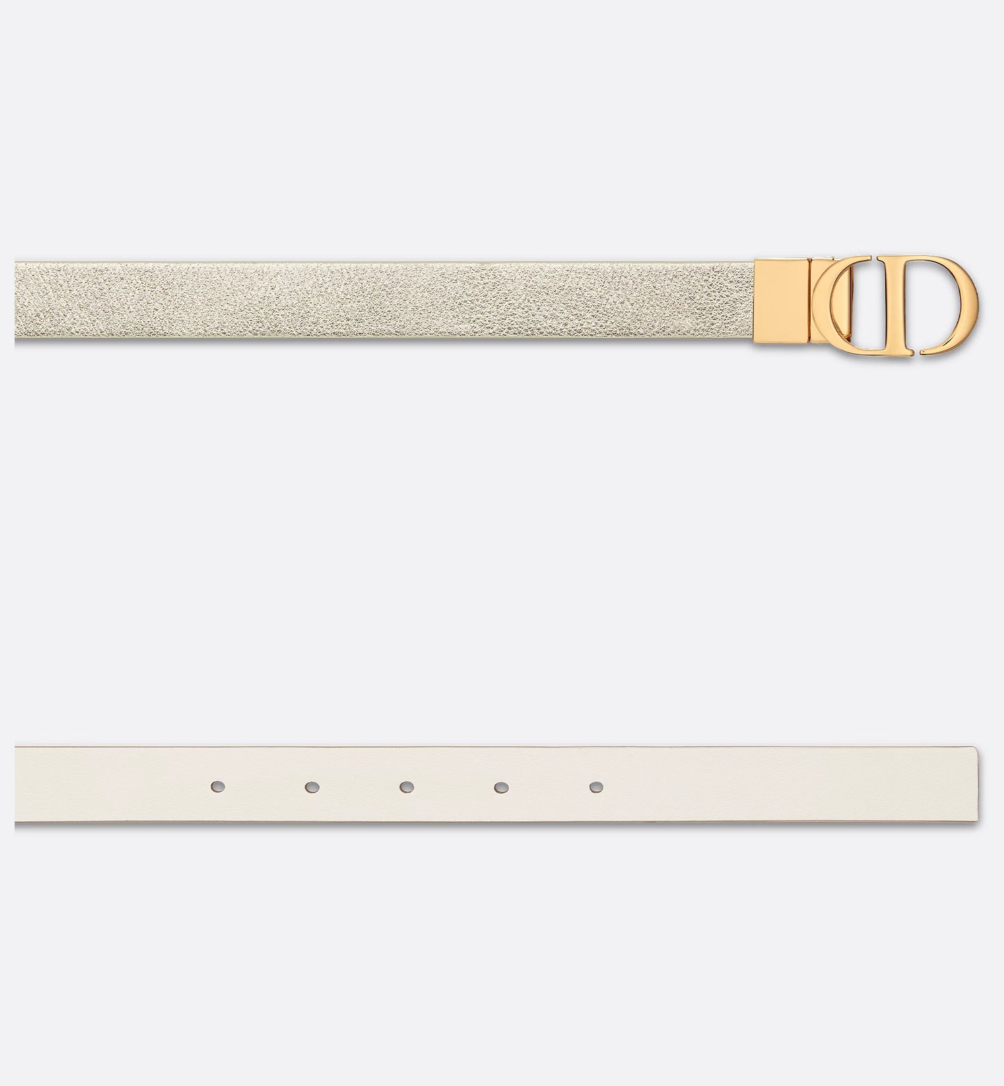 30 Montaigne Wendegürtel Glattes Kalbsleder Gold/Milchweiß 20 mm Damen