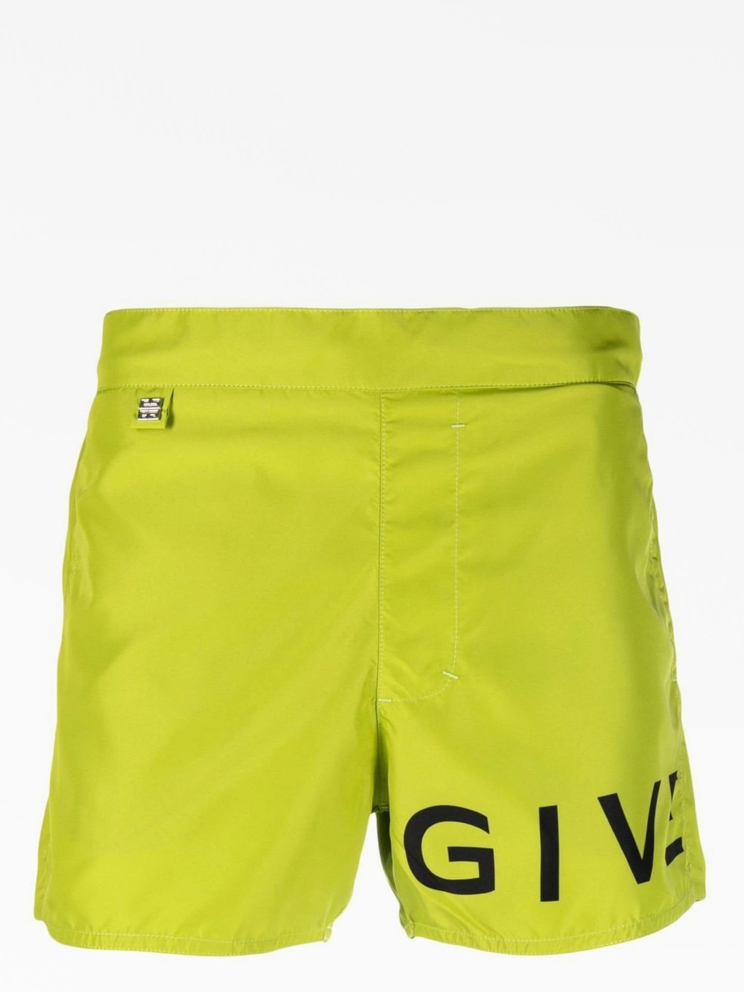 Badehose mit neongrünem Logo