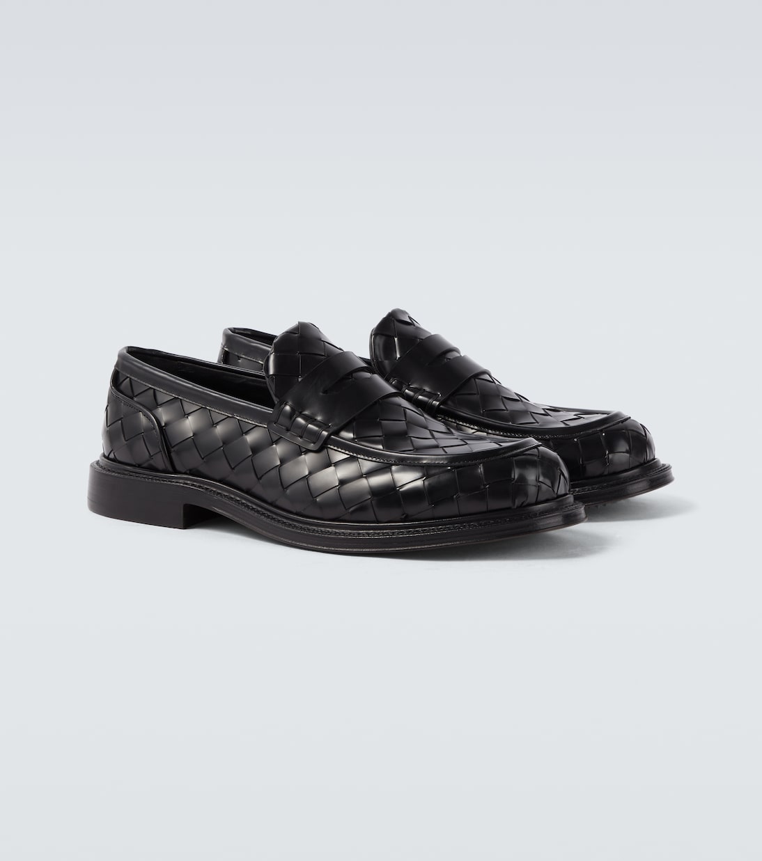 James Loafer aus geflochtenem Leder Schwarz