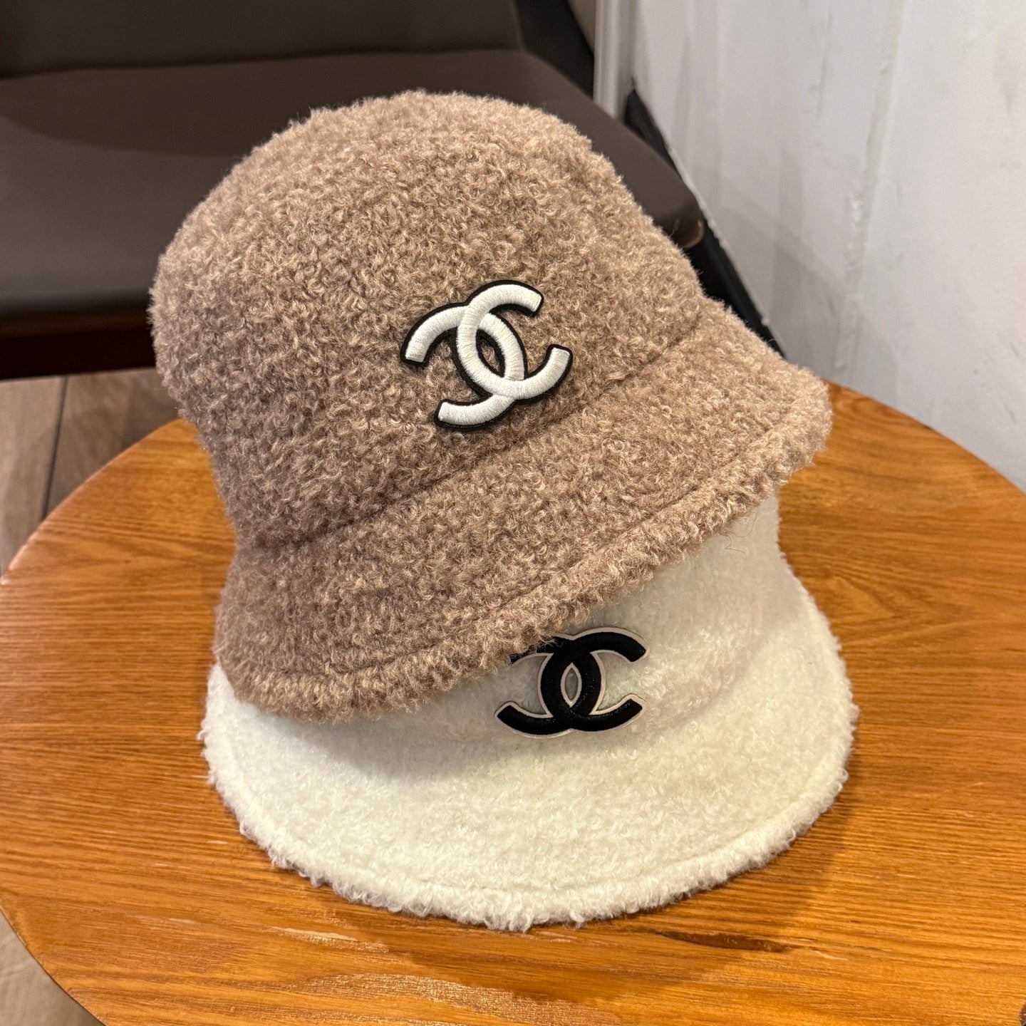 Bucket hat made of soft synthetic leather CC