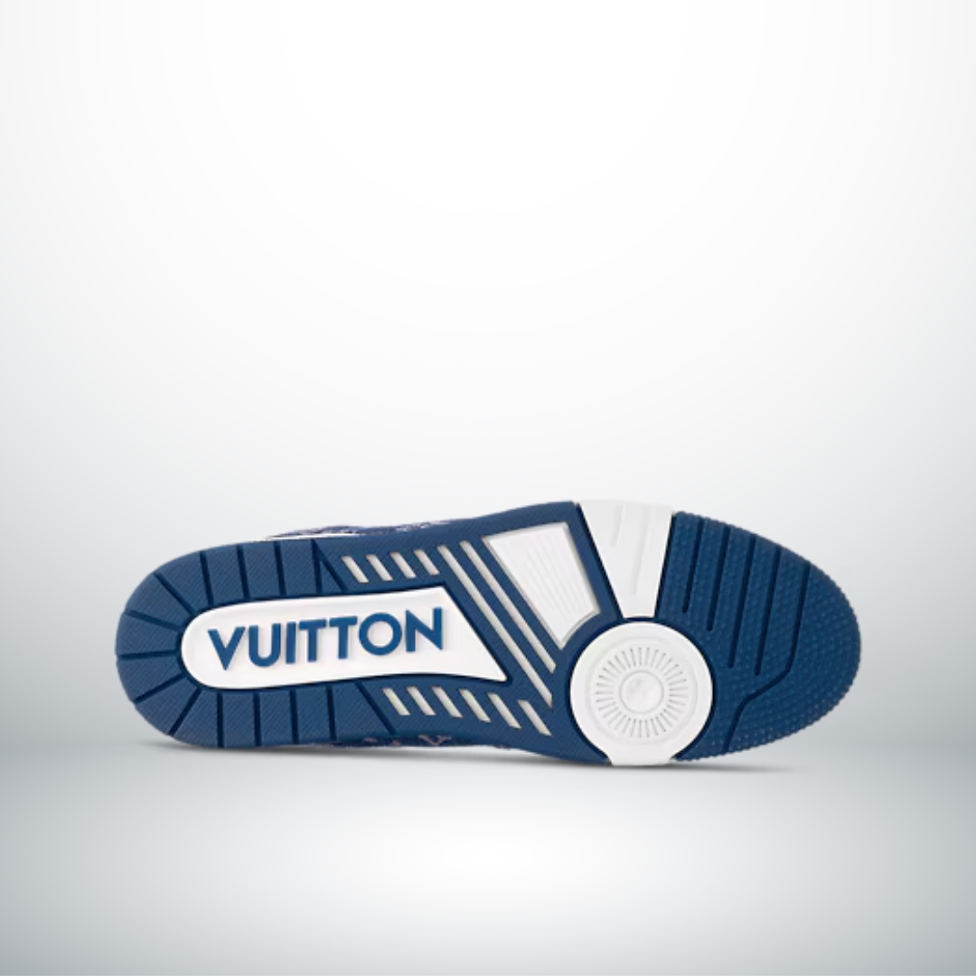 SCARPA DA TENNIS MONOGRAMMA DENIM BIANCO BLU