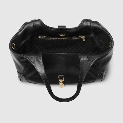 Mercato Shopping Bag klein aus schwarzem Leder