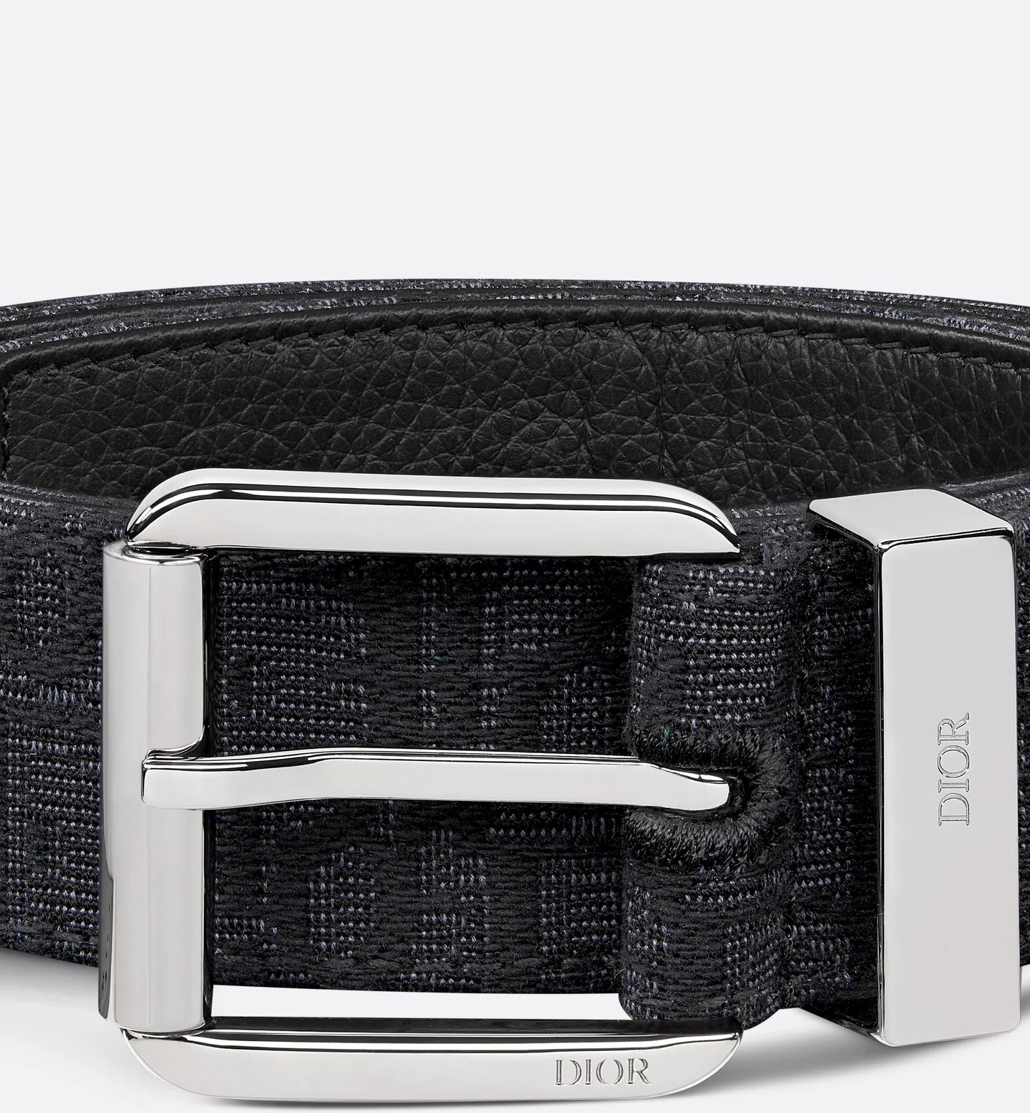 Gürtel Schwarz Oblique Jacquard und genarbtes Kalbsleder 35 mm Herren