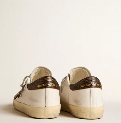 Super-Star made of bio-based material with canvas star and dark brown leather on the heel