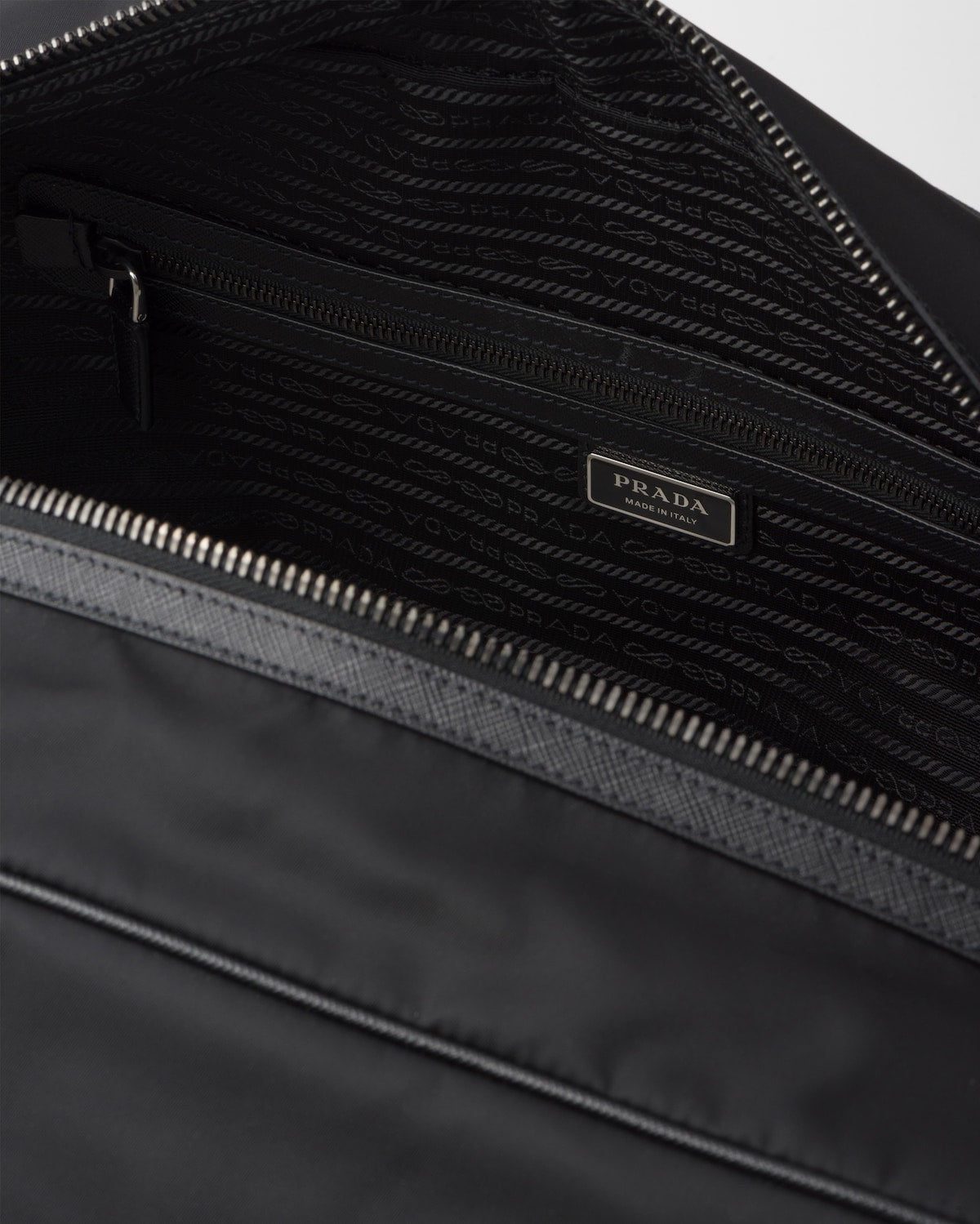 Black travel bag made of nylon and Saffiano leather 45