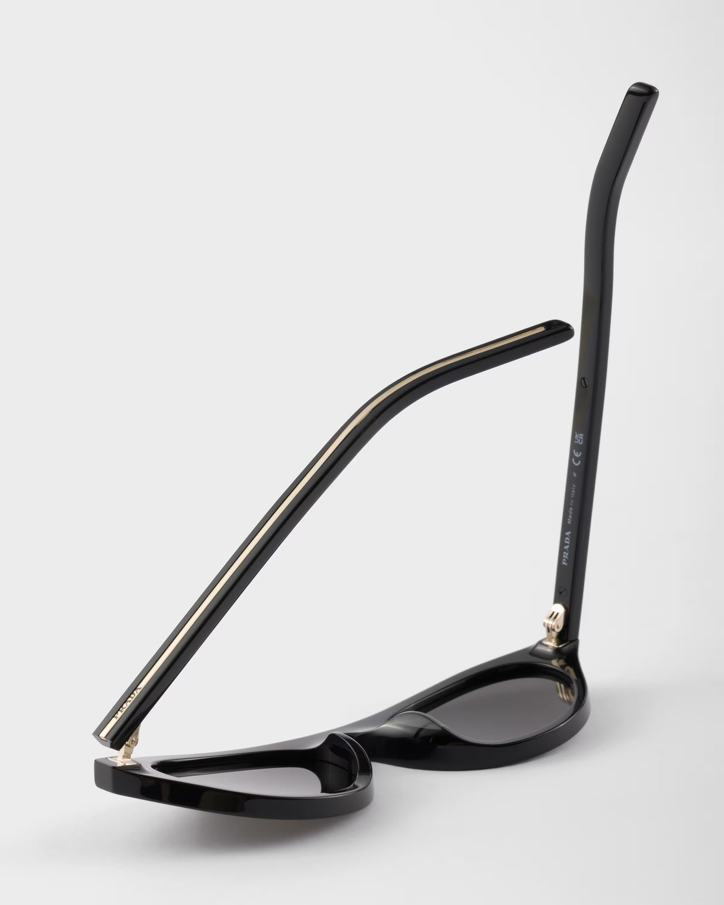Sunglasses with iconic metal plaque in black