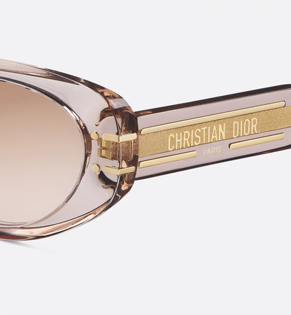 Signature B8U Transparent Beige Oval Sunglasses for Women