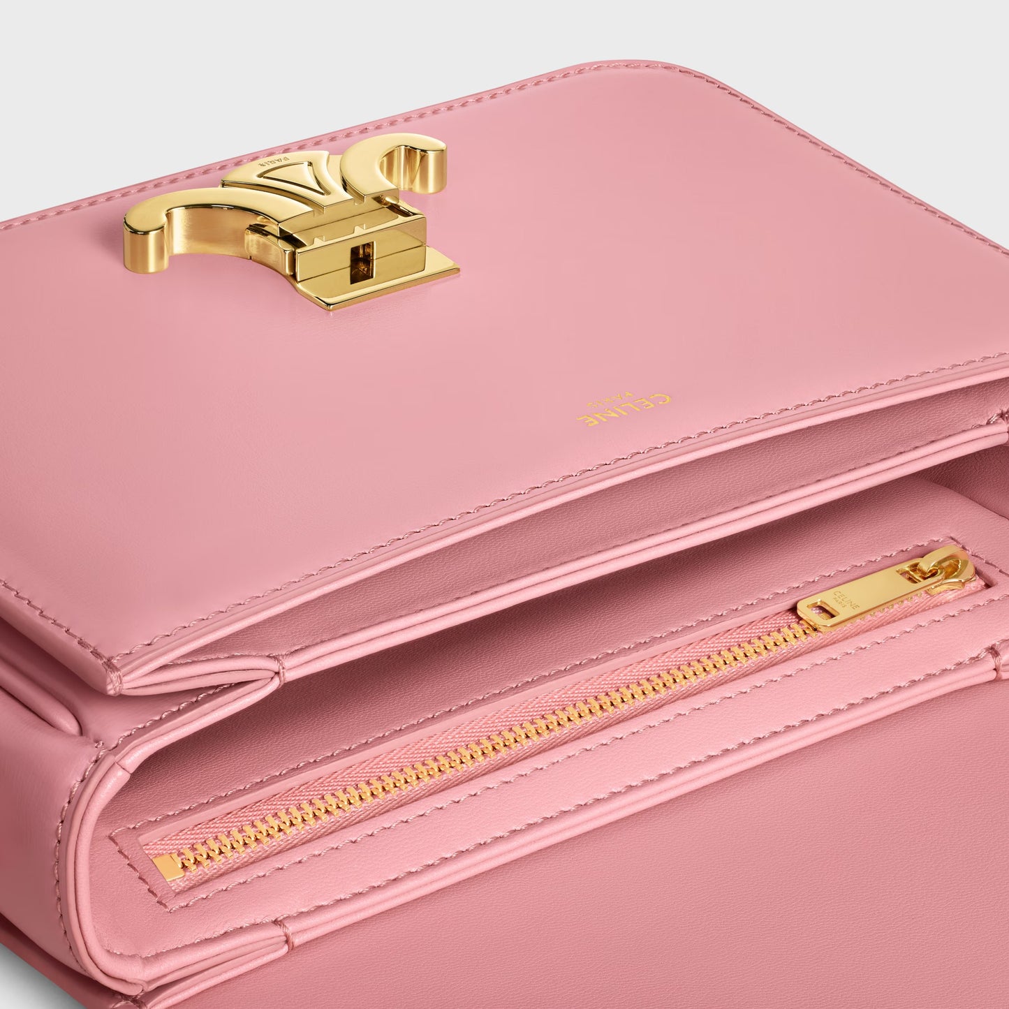 Teen Triomphe Tasche aus glänzendem Kalbsleder in Rosa