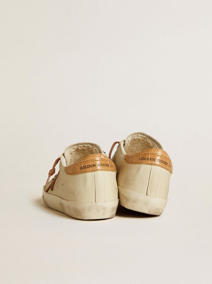 Super-Star with leather star and leather with crocodile print on the heel