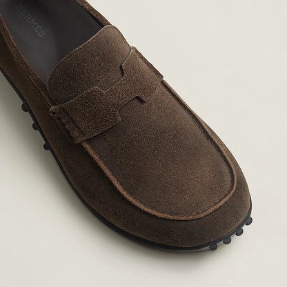 Lazy Loafer Braun Wildleder mit H-Schnalle