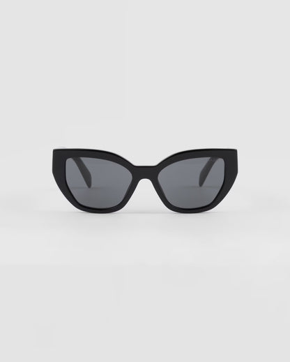 Cat-eye sunglasses with black logo
