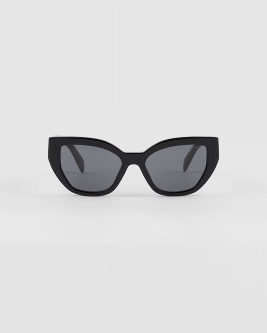 Cat-eye sunglasses with black logo