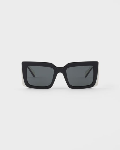 Oversized rechteckige Sonnenbrille mit schwarzem Logo