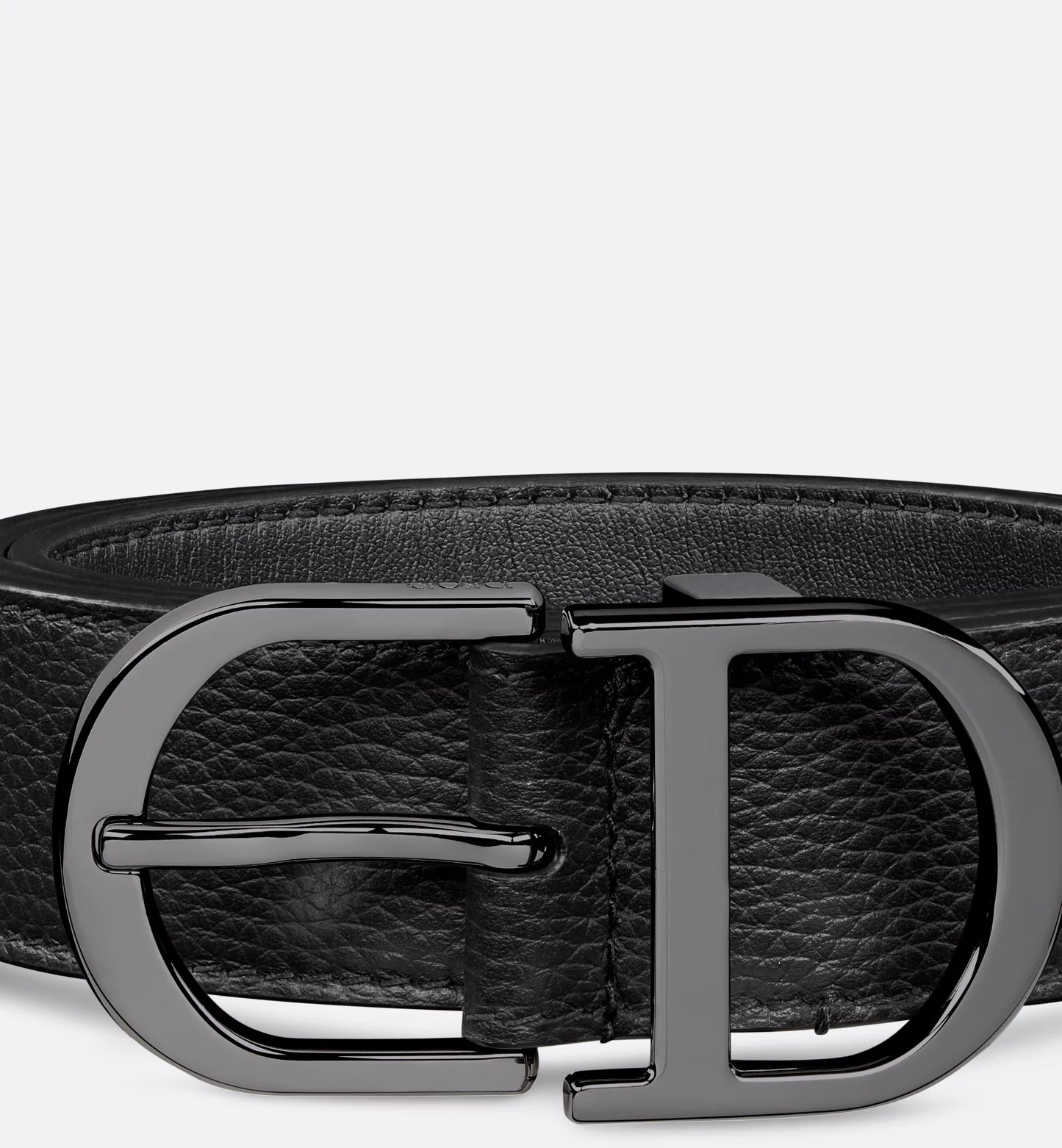 Belt Black grained calfskin 33 mm Men's