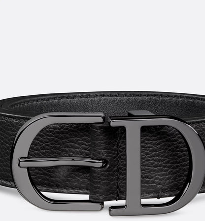 Belt Black grained calfskin 33 mm Men's