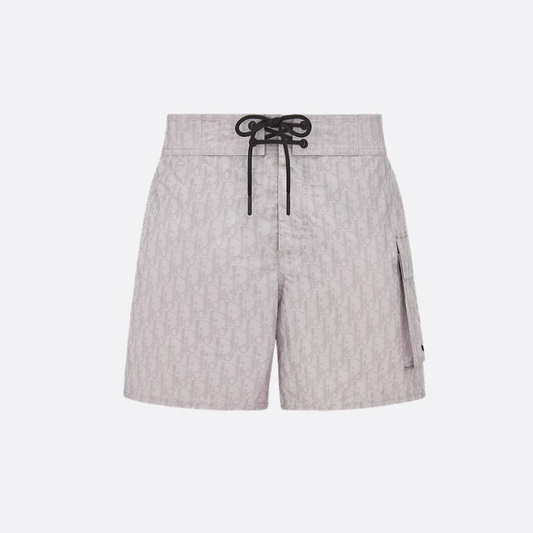 Badehose aus technischem Oblique-Gewebe Perlfarbe