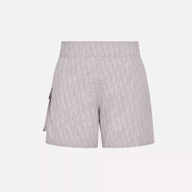 Badehose aus technischem Oblique-Gewebe Perlfarbe