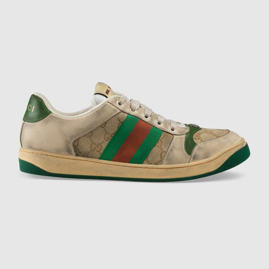 Screener men's sneaker with GG canvas and white