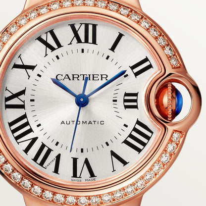 Ballon Bleu Uhr mit bordeauxfarbenem Lederarmband