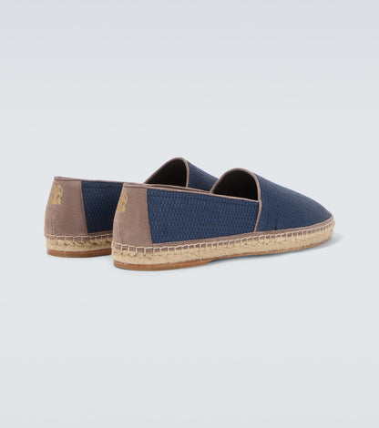 Espadrilles aus Lederstoff Blau