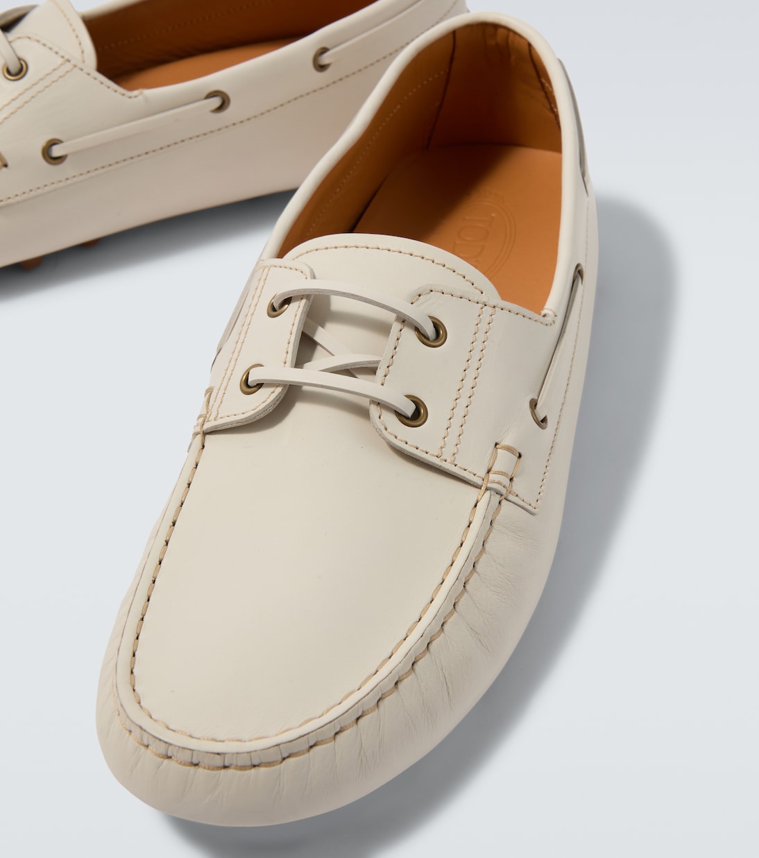 Loafer aus Leder Weiß
