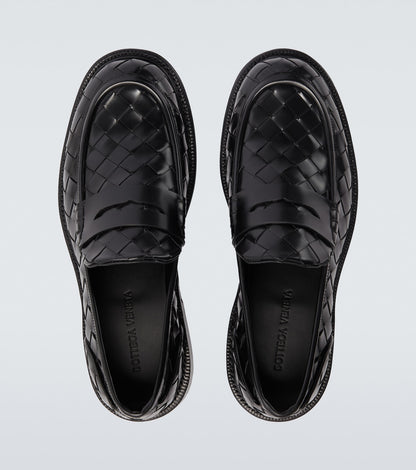 James Loafer aus geflochtenem Leder Schwarz