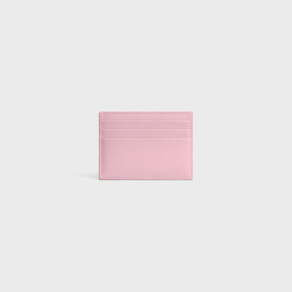Triomphe Kartenetui aus glänzendem Kalbsleder in Rosa