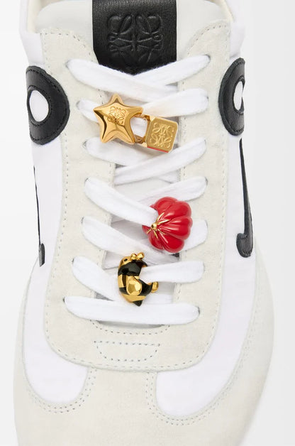 Ballet Runner 2.0 sneakers in nylon and leather, white/black