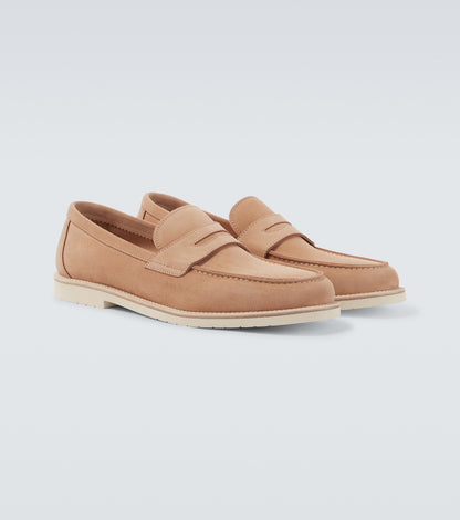 Penny Loafer aus Suede Siena-Braun