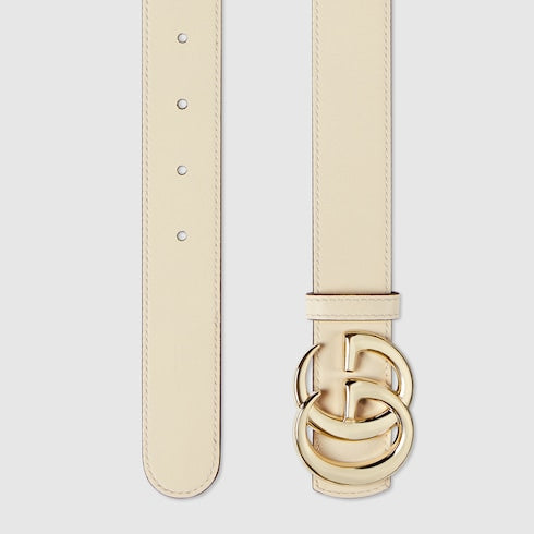 Wendegürtel GG Marmont Supreme in Beige und Elfenbeinleder Damen