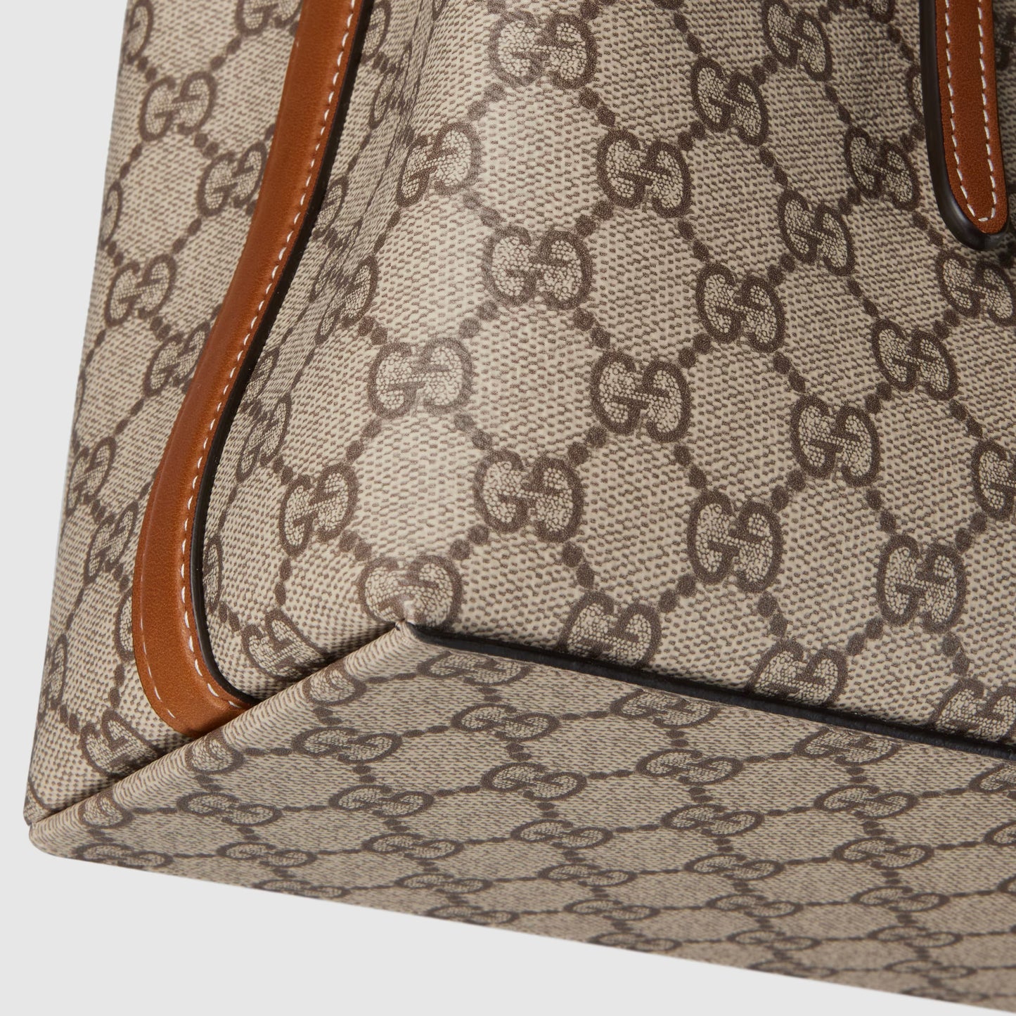 Große GG Emblem Tote Bag in Beige und Dunkelbraun