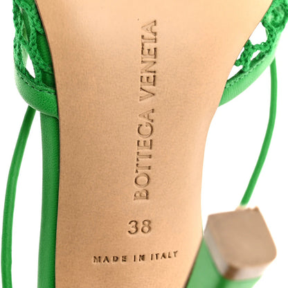 Sandalen aus Mesh und Nappa-Stretch 90 mm Grün