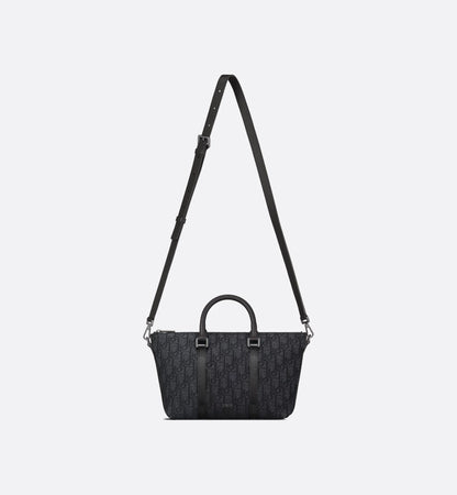 Weekender 25 Black Oblique Jacquard and grained calfskin