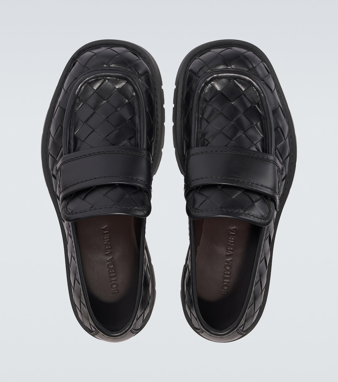 Haddock Loafer aus geflochtenem Leder Schwarz mit Gummisohle