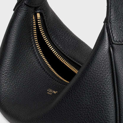 Lulu Teen Tasche aus genarbtem Kalbsleder in Schwarz