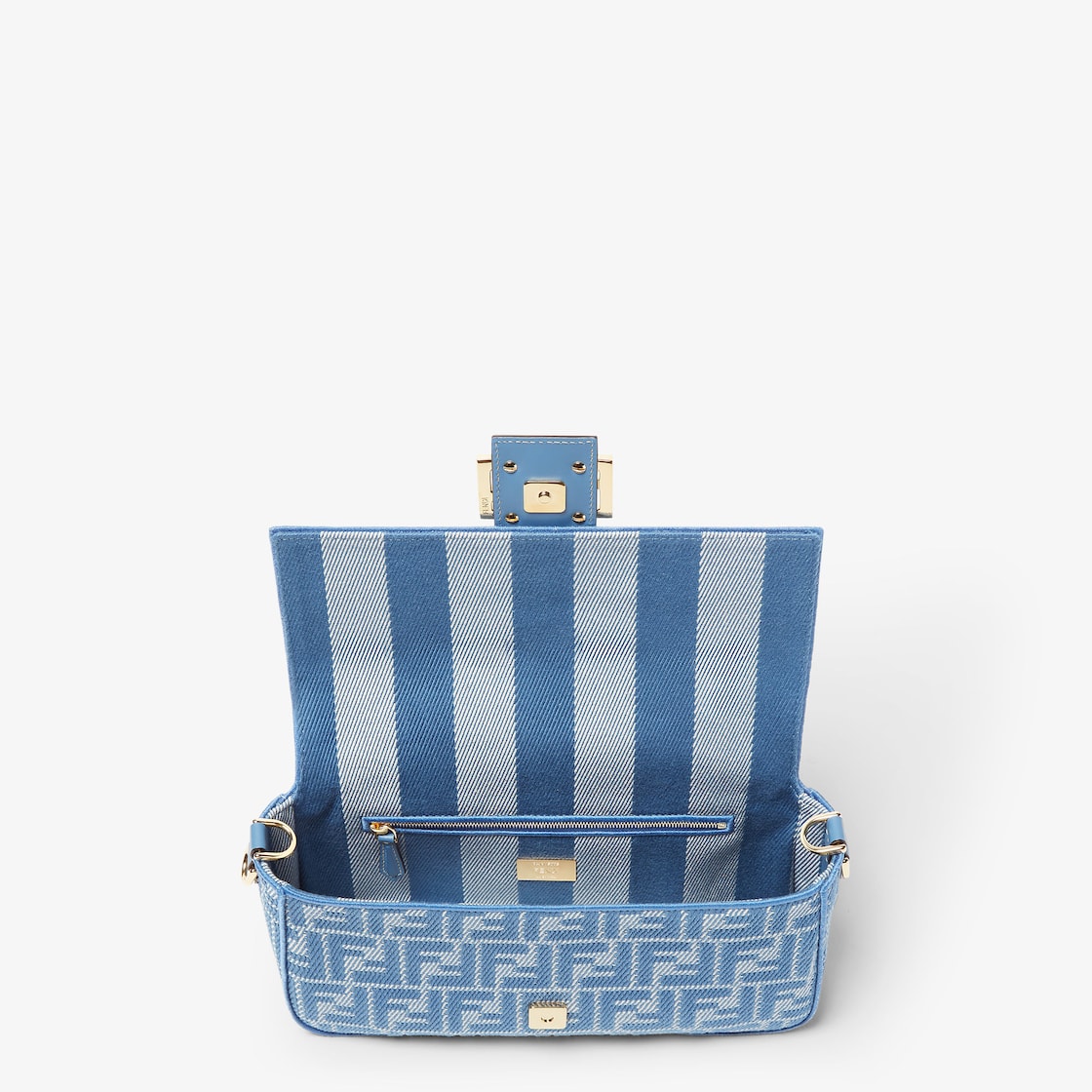 Mittelgroß FF-Jacquard-Tasche in Denim-Optik