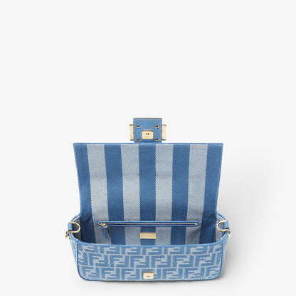 Mittelgroß FF-Jacquard-Tasche in Denim-Optik
