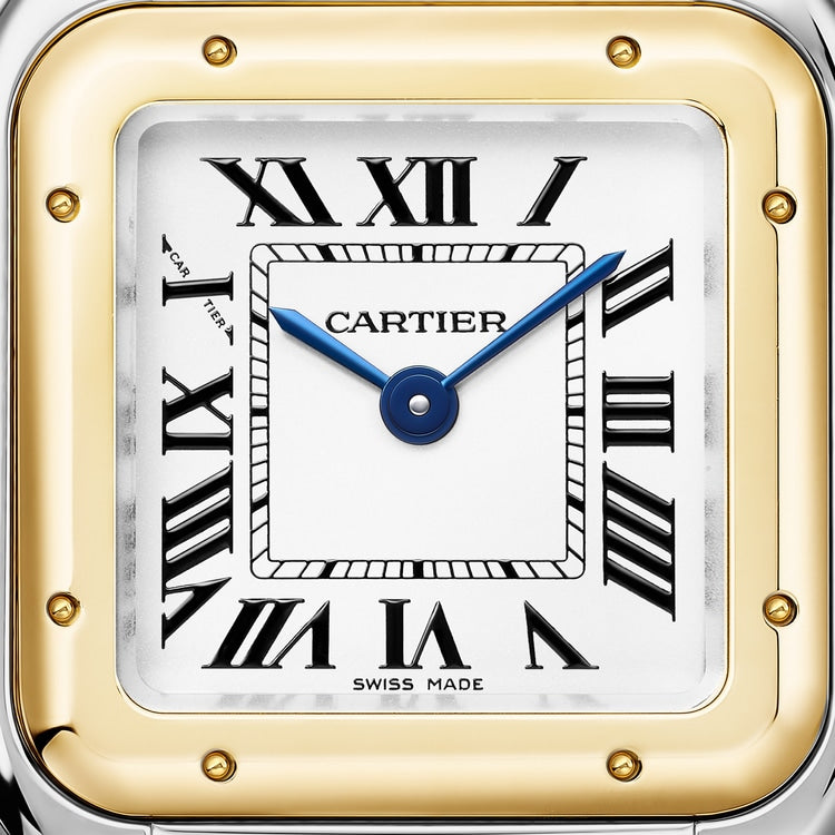 Panthère Uhr kleines Modell aus Silber/Gold