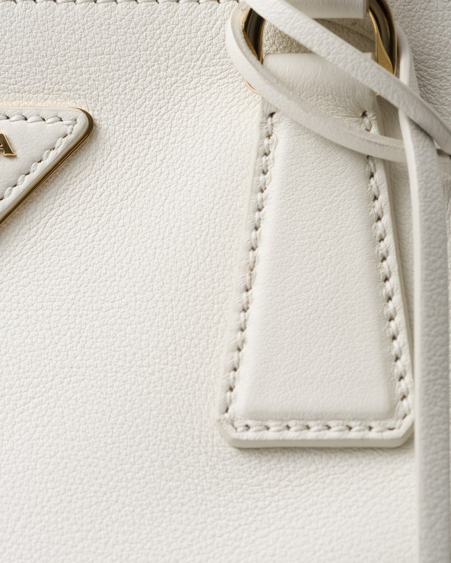 Große Galleria Tasche aus Leder Weiß